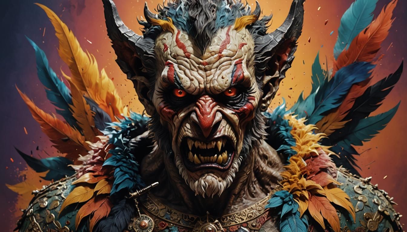 Hyperrealistic Pazuzu Covered in Animal Fur