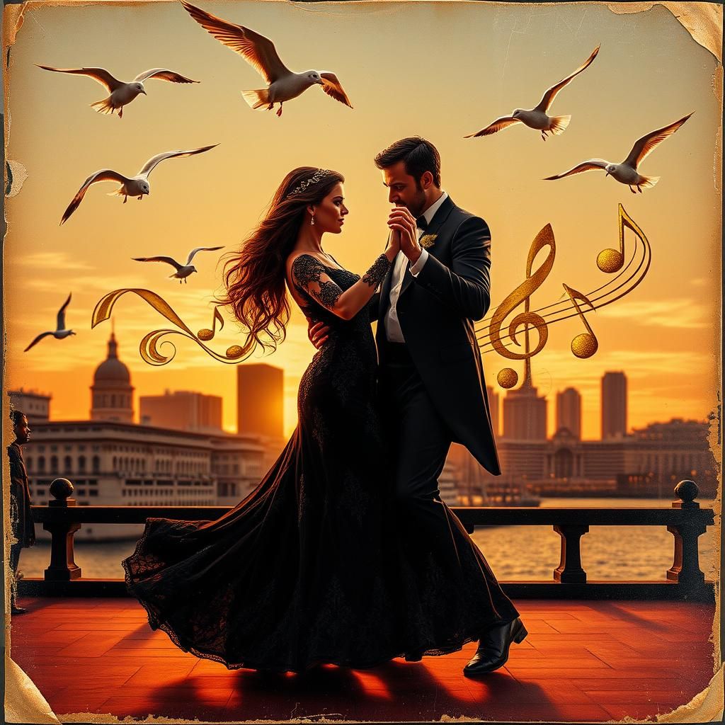 Vintage Tango Album Cover in Digital Art Style