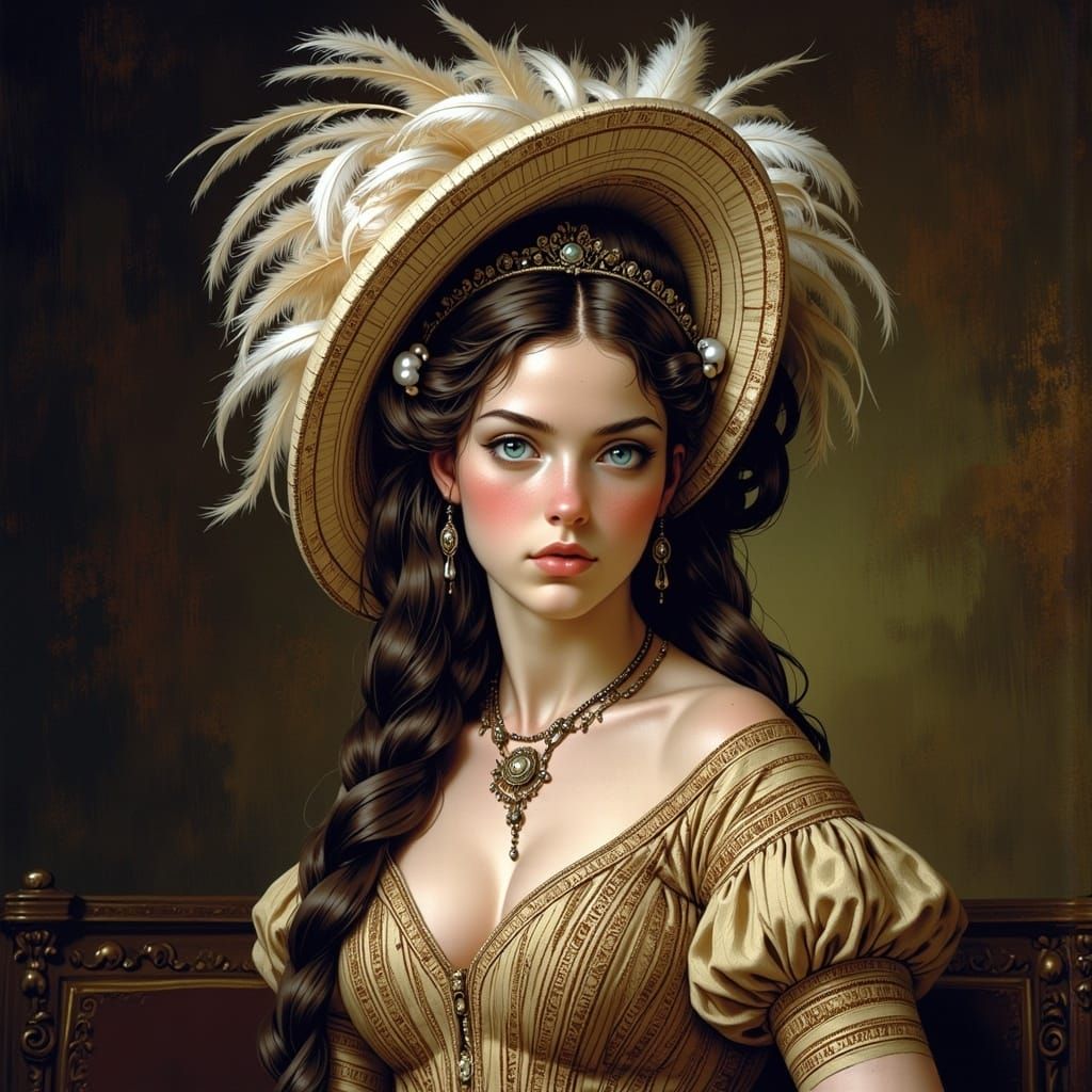 Elegant Feathered Bonnet in Autumnal Hues