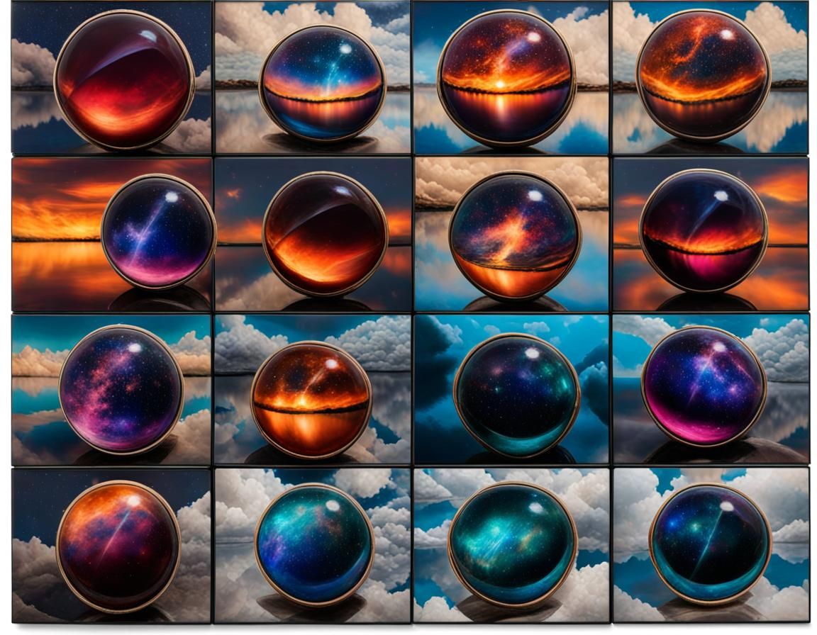 Seven Figures Under a Starry Sky, Impressionistic Style