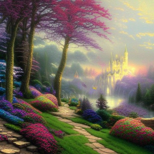 Ethereal Fantasy Landscape in Luminist Style