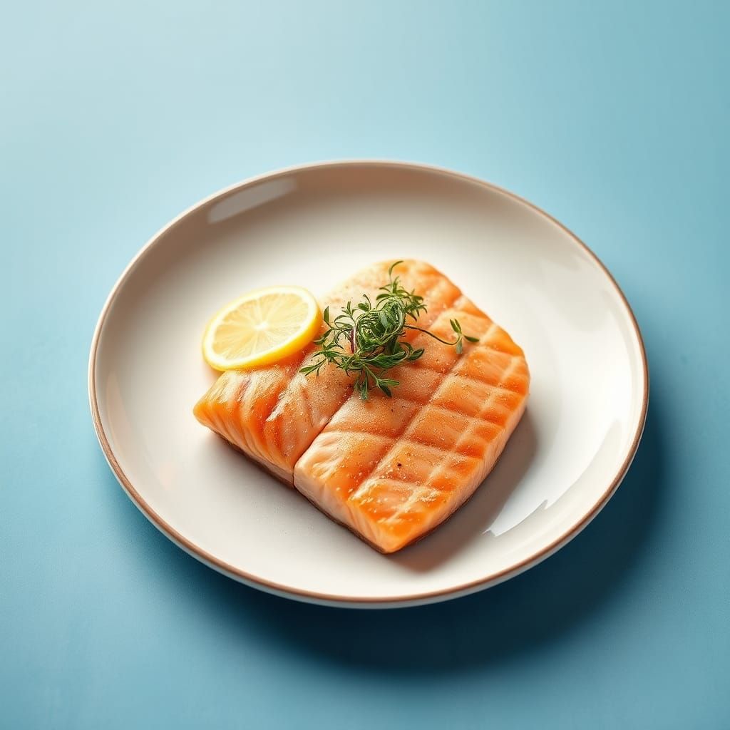 Elegant Salmon Still Life with Impressionist Flair