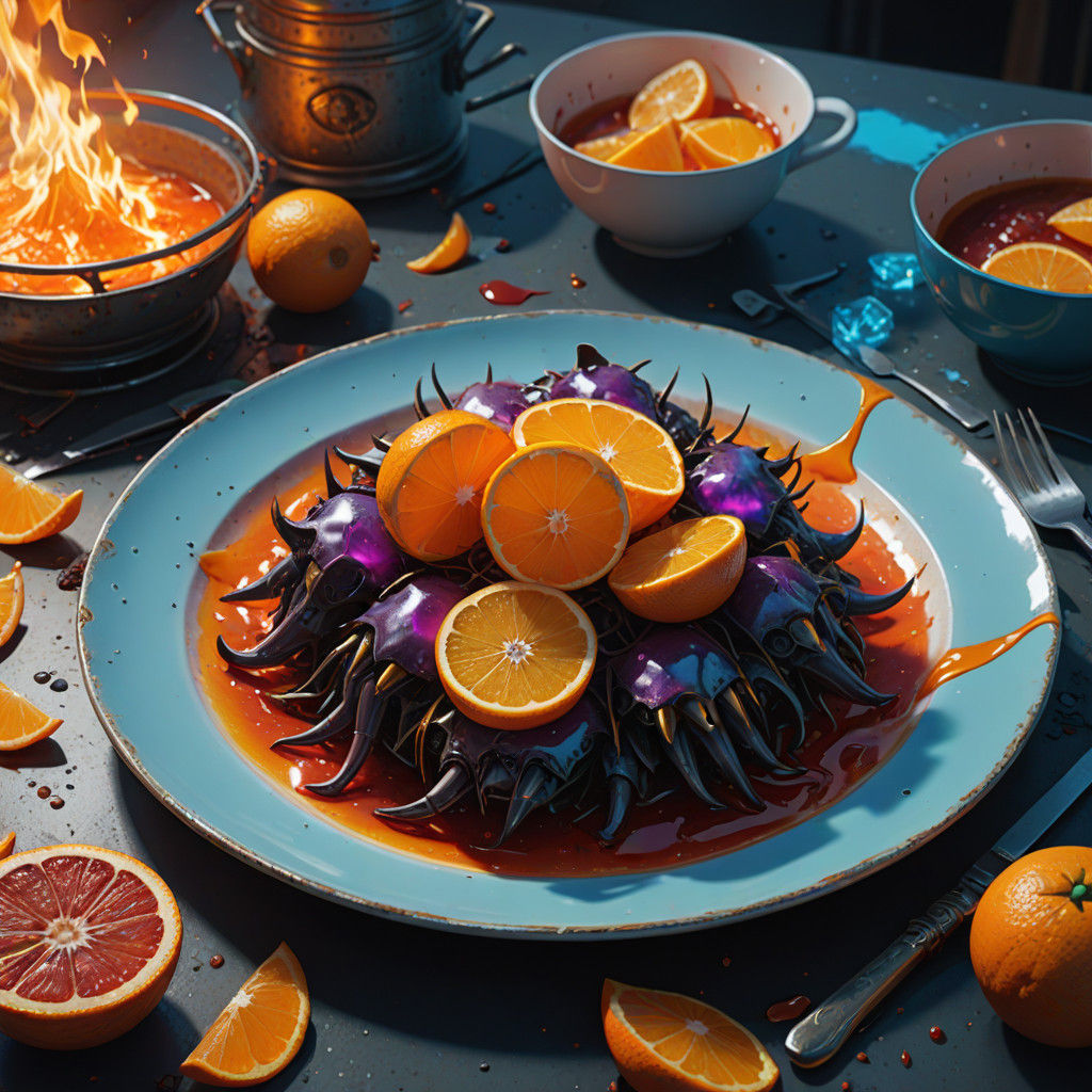 Scarlet Crampons Blaze on Porcelain Plate