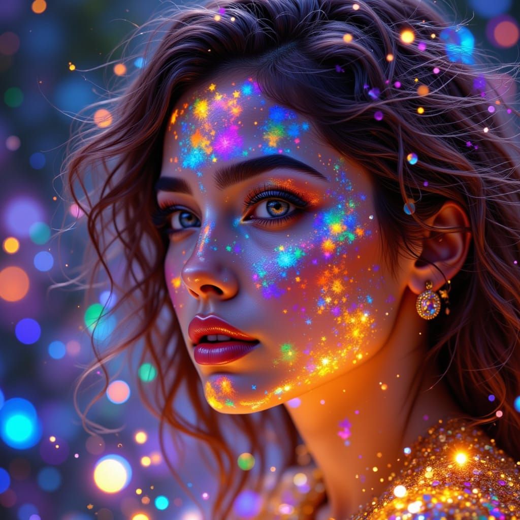 Rainbow Man Portrait in Dreamy Fantasy Style