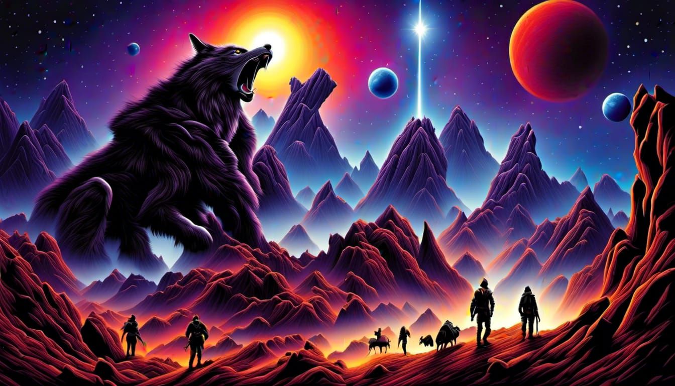 Surreal Cosmic Horror Landscape in Epic Style