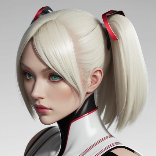 Hyper-Detailed CGI Mannequin Head with Vibrant Hair