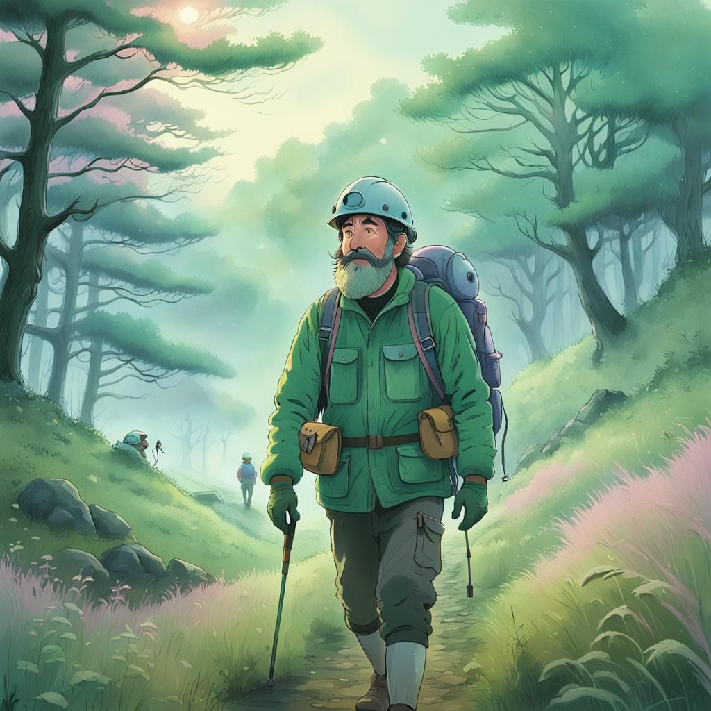 Geologist in Foggy Meadow, Studio Ghibli Anime