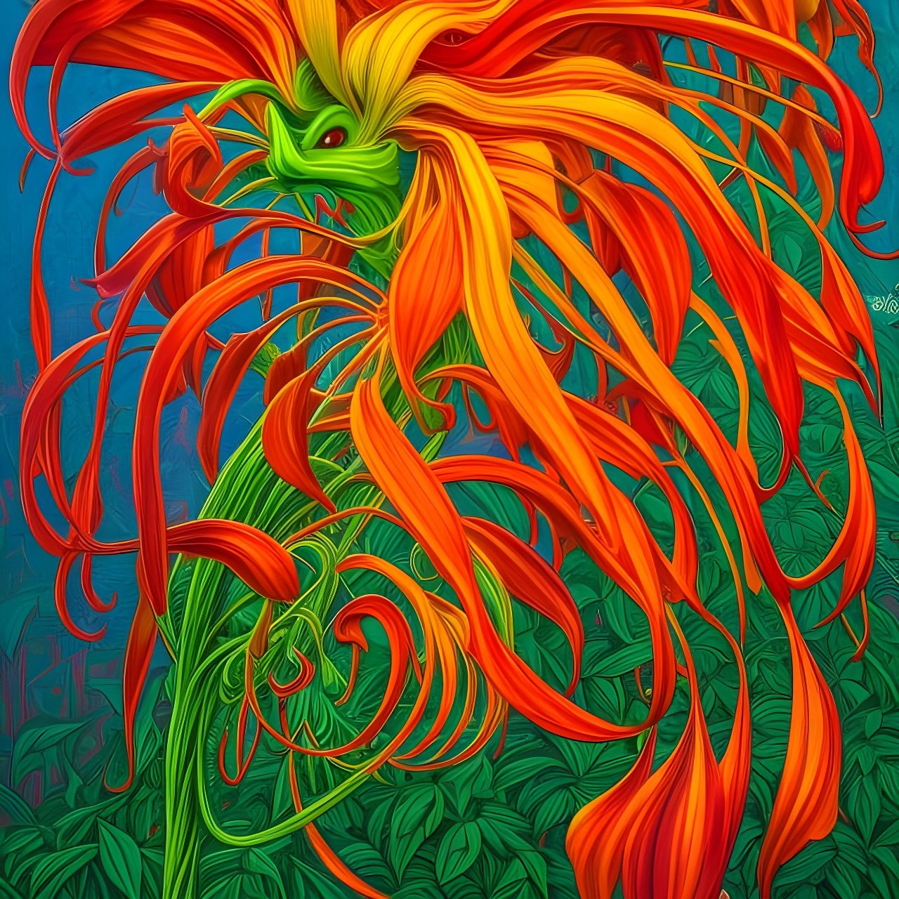 Gloriosa Superba: Botanical Art in Maximalist Style
