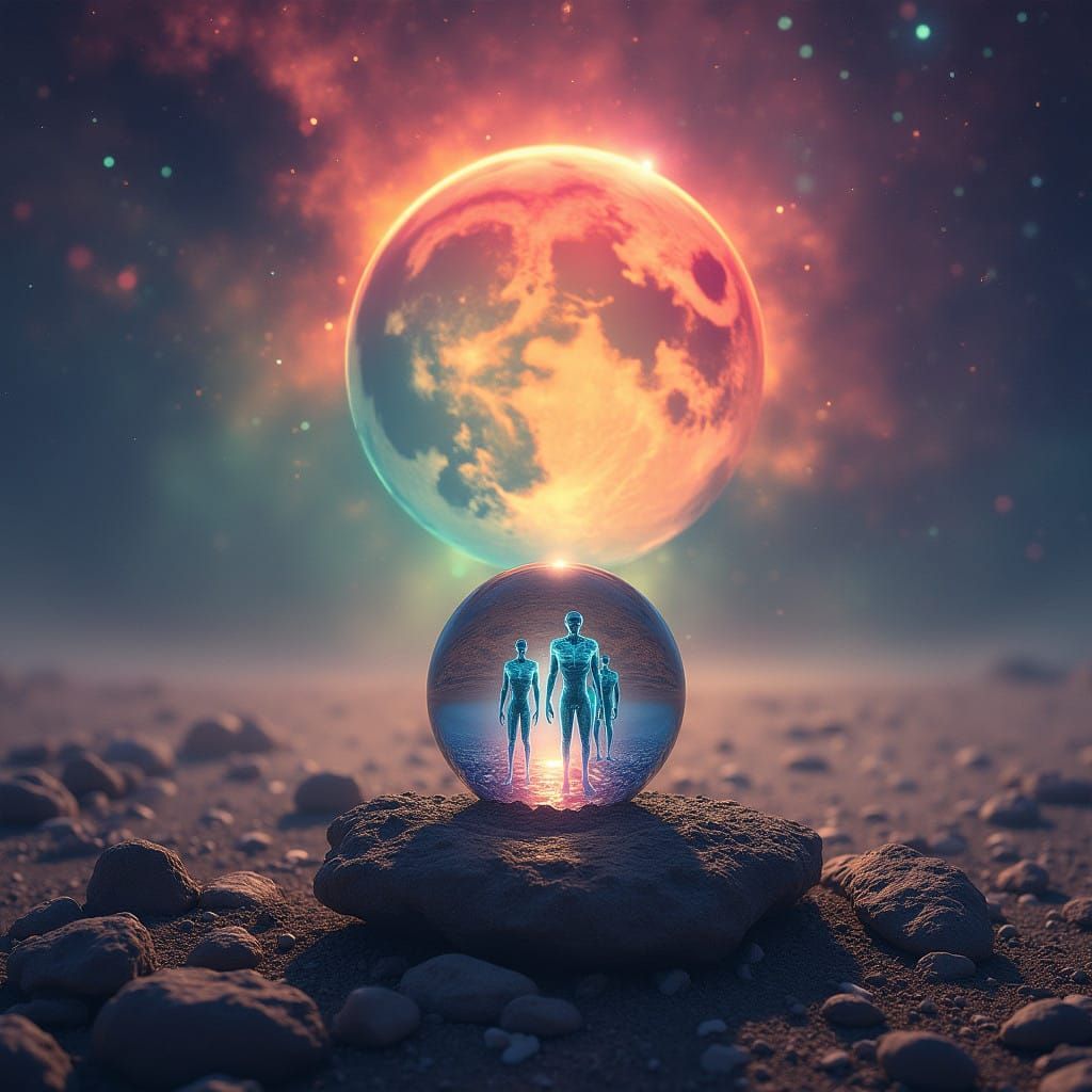 Aliens Descend Upon Earth in a Vibrant, Colorful Scene