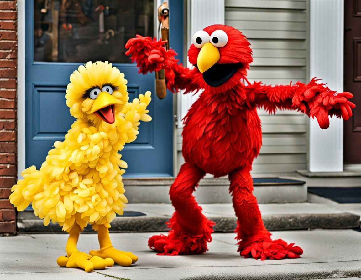Big Bird Versus Elmo: A Children's Brawl
