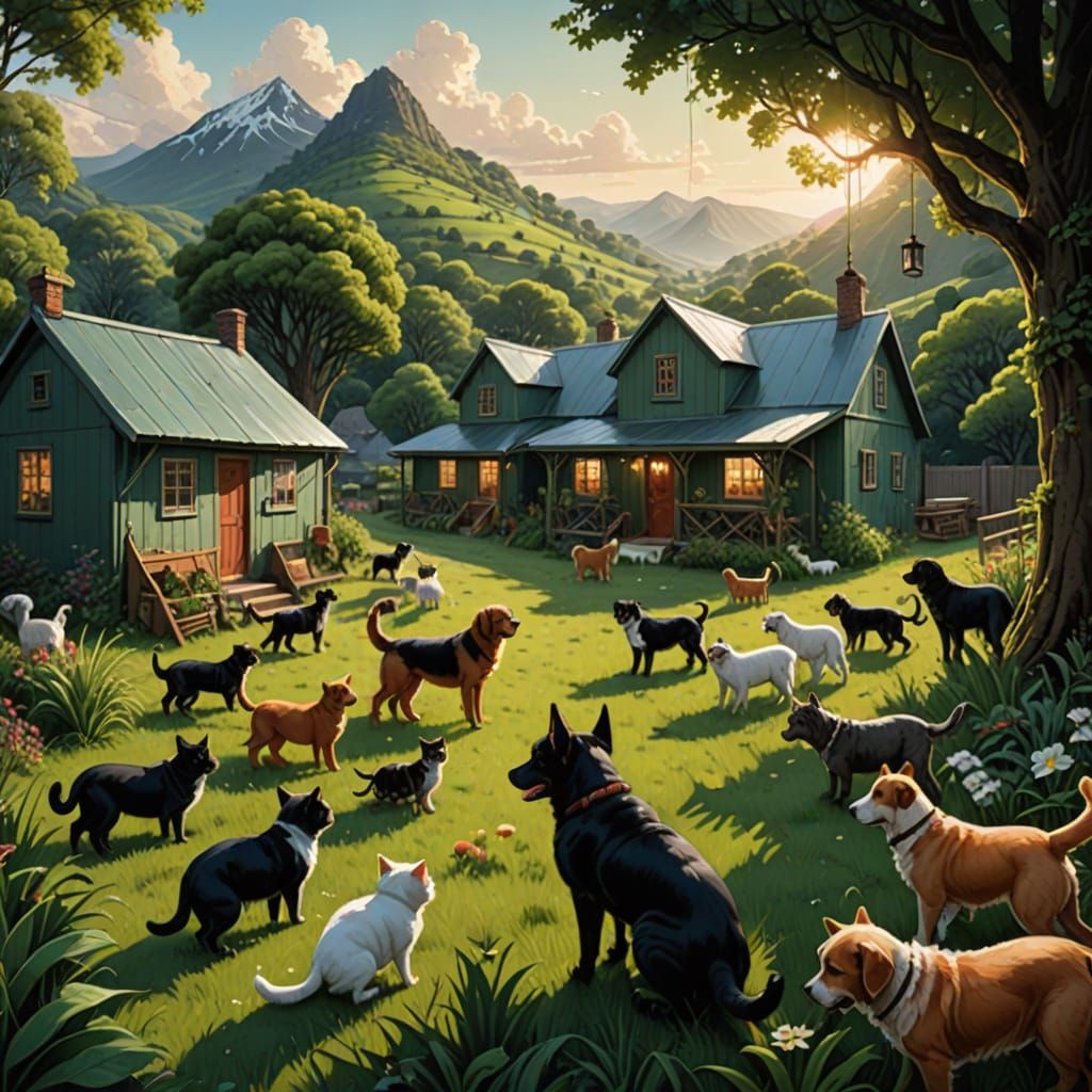 A happy open-air animal sanctuary where happy cats and dogs ...