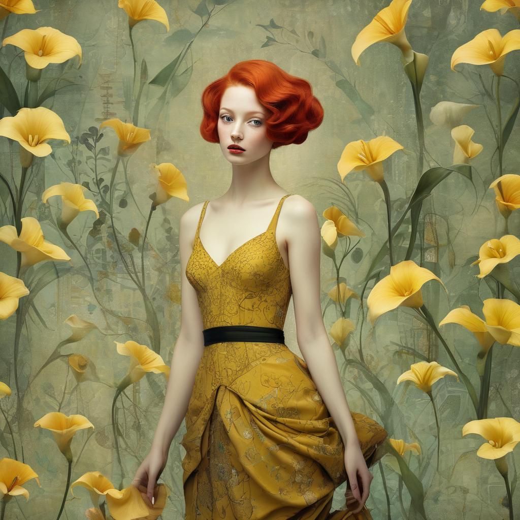 Woman with Lilies: Fairytale-Chic Photographic Art