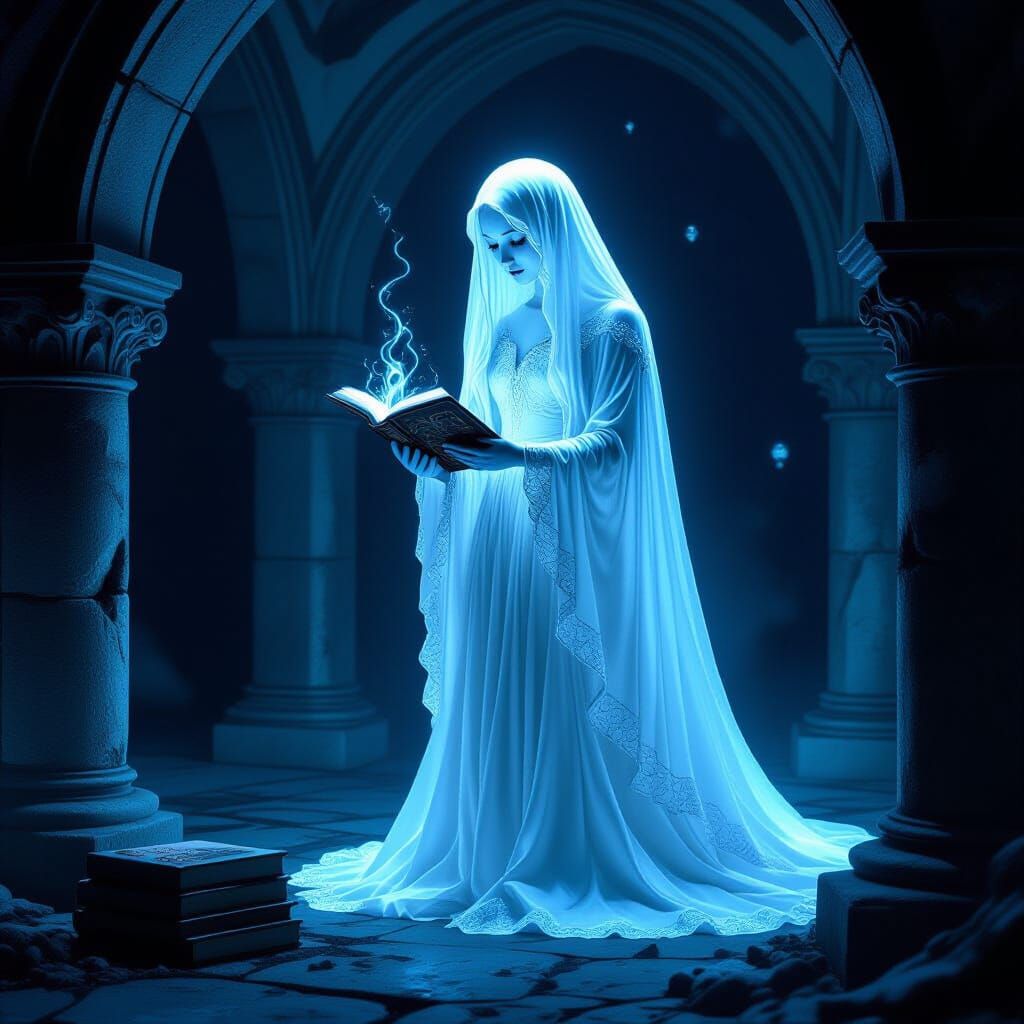 Sad Ghost Over Christmas Crypt Offerings