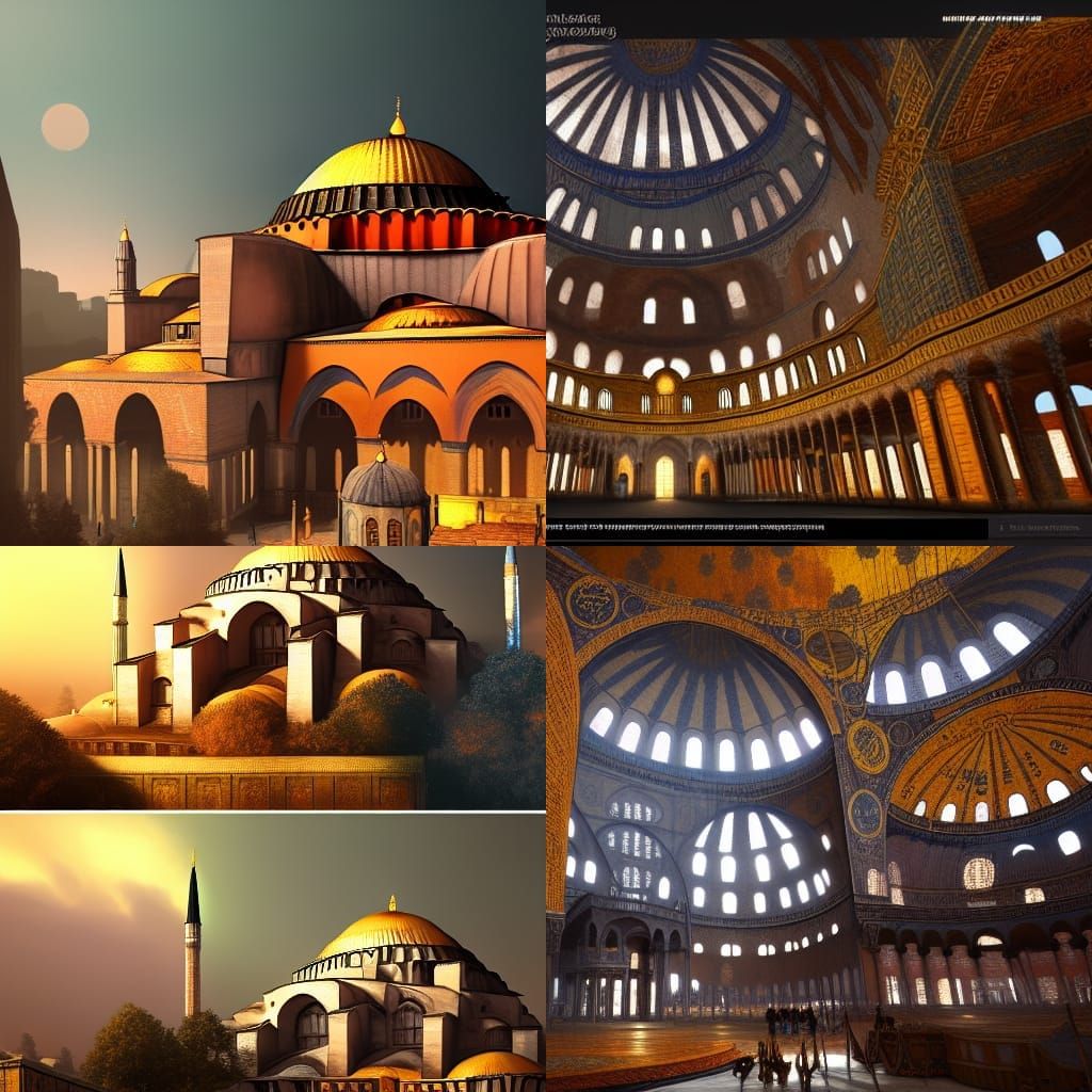 Detailed Matte Painting of Hagia Sophia