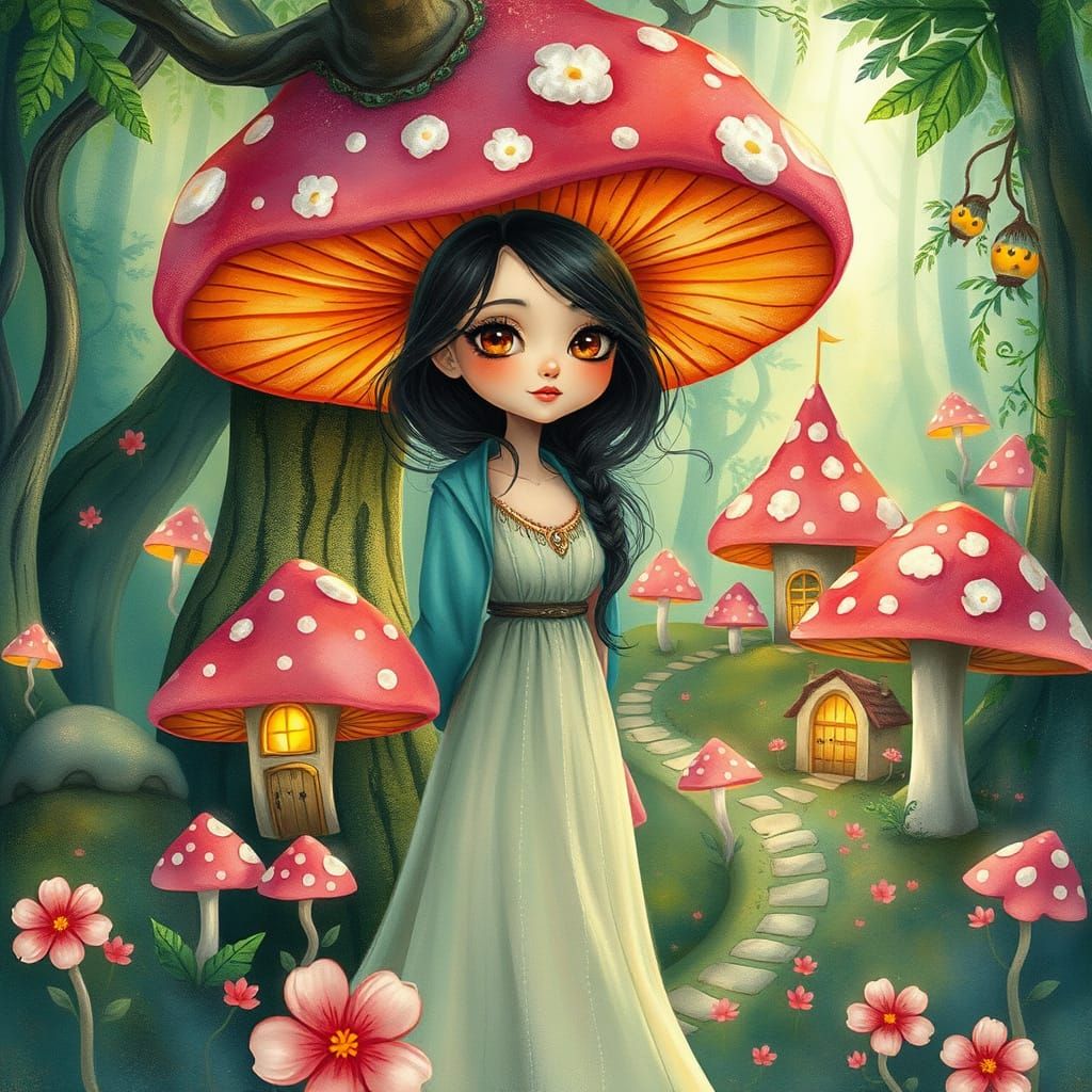 Ethereal Mushroom Forest Inspired by Miyazaki