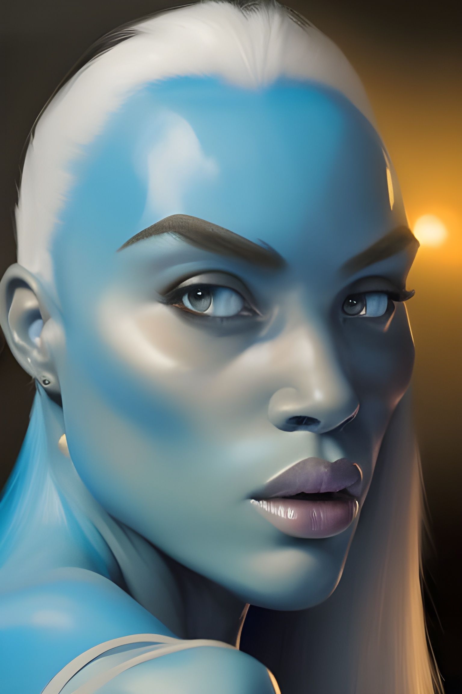 The Rock as Smurfette: Digital Art Portrait