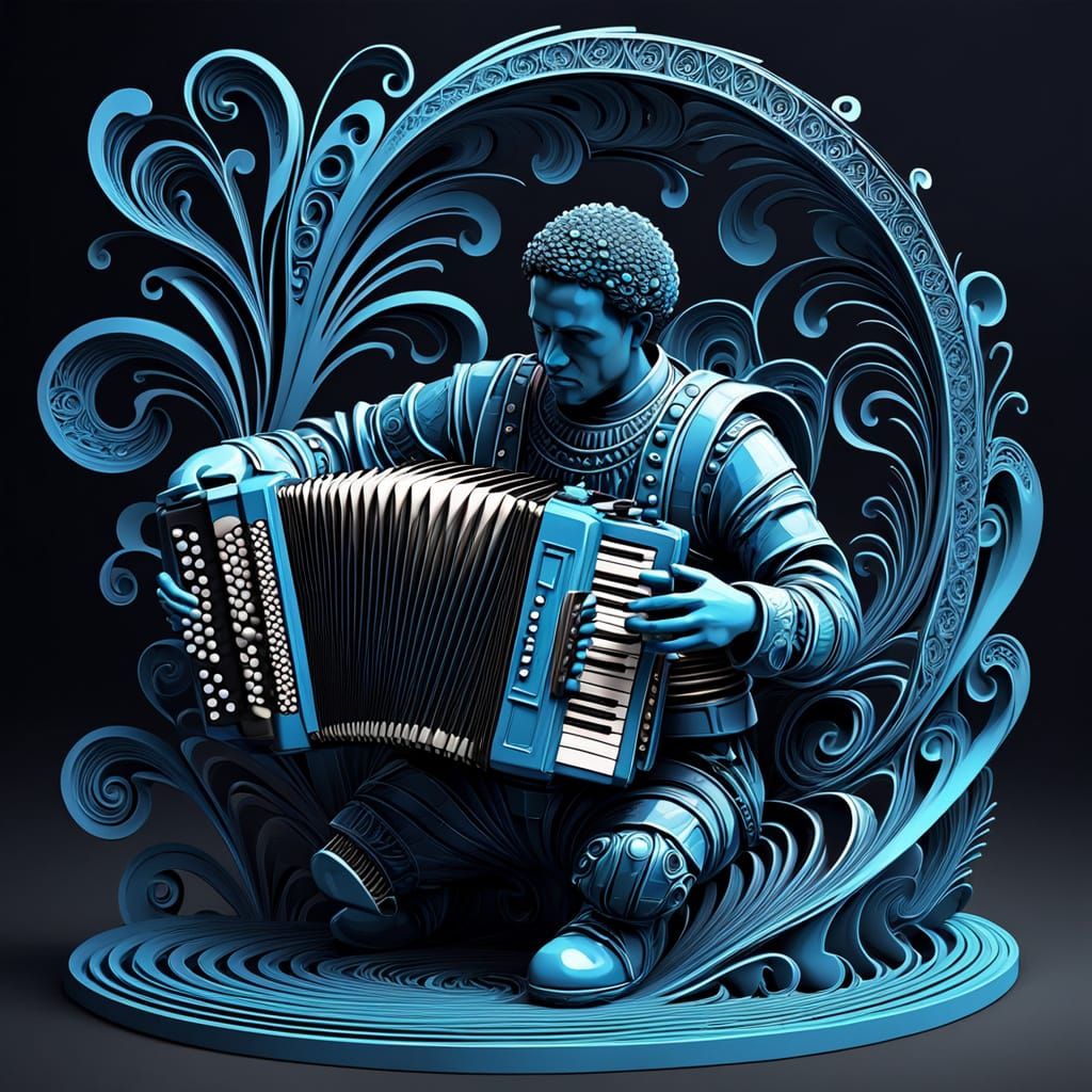 Fractal Accordion Sculpture in Wave Function