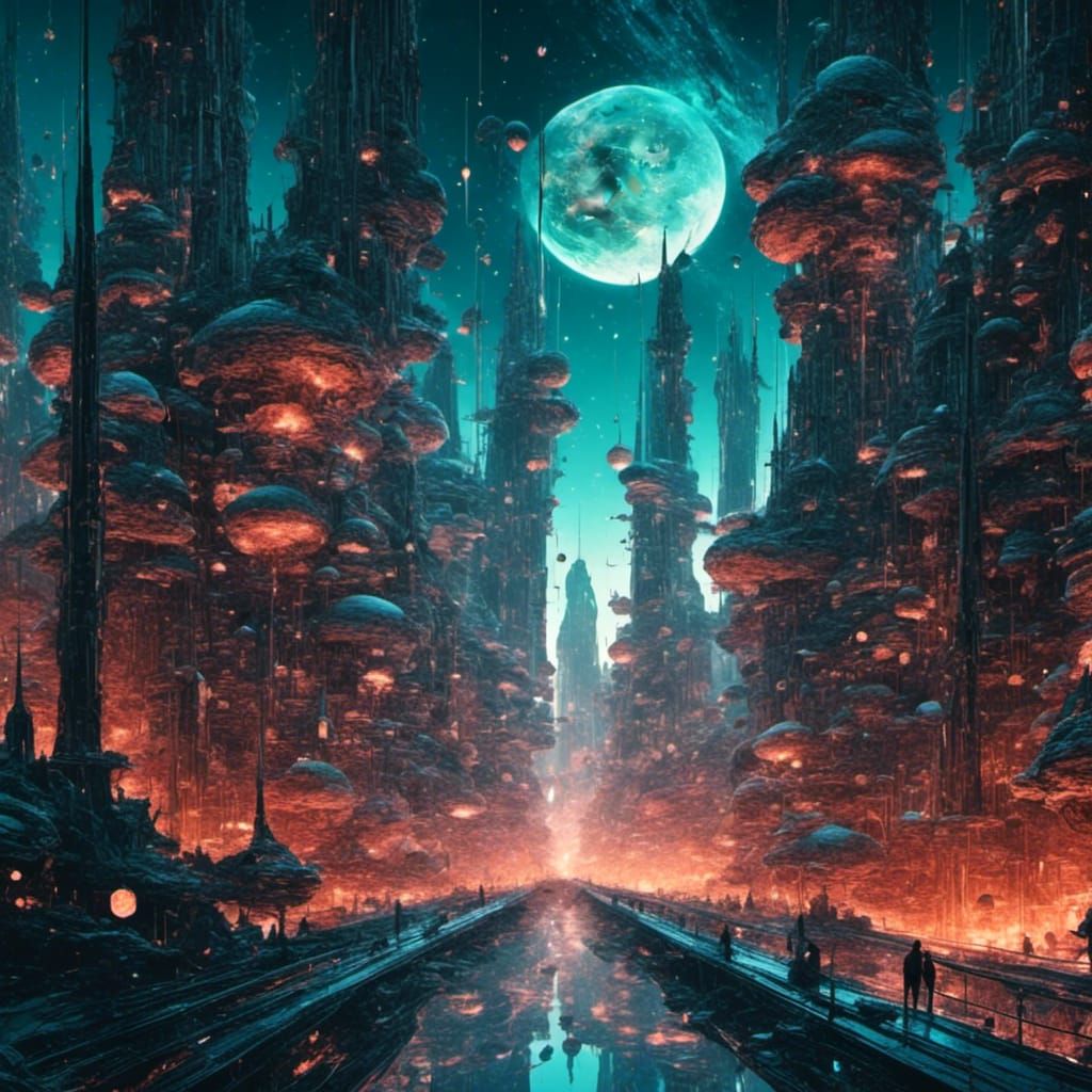 Skull City with Eye Motif Architecture