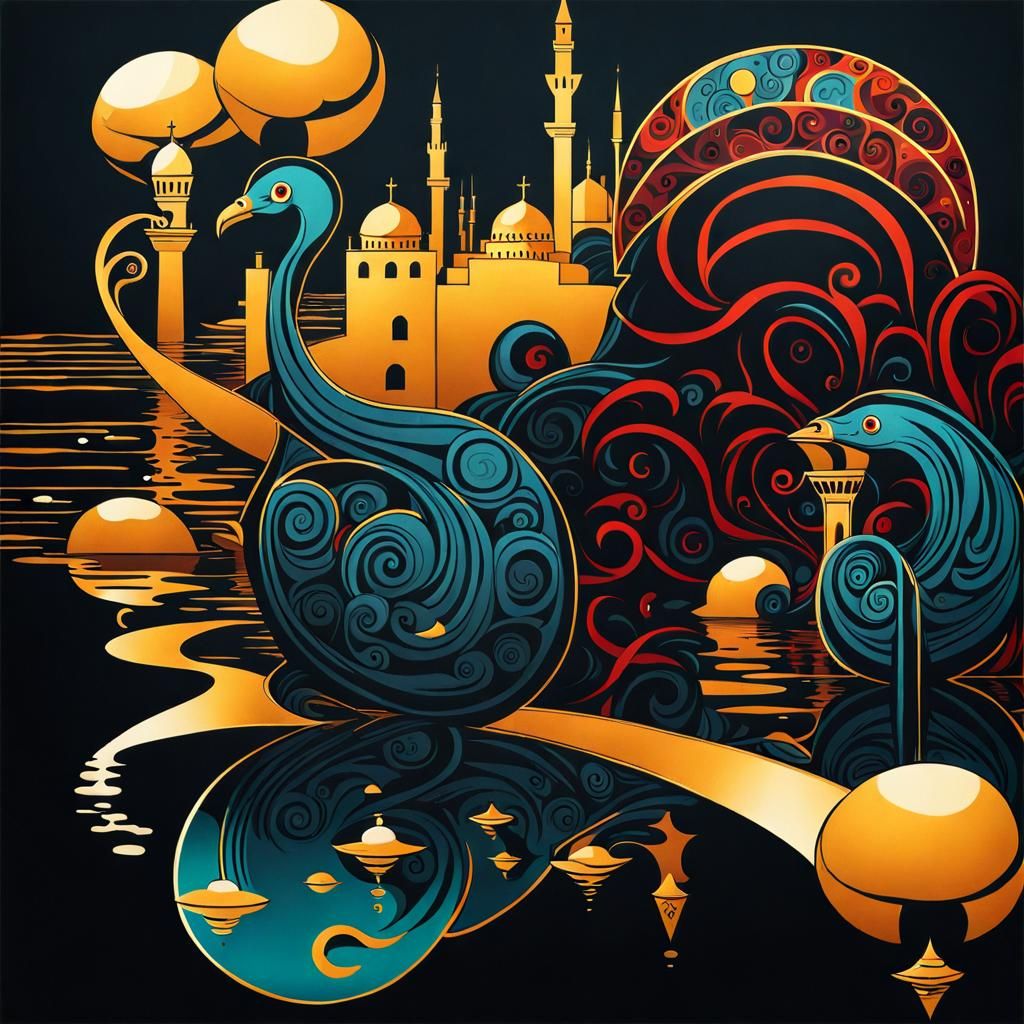 Art Deco Istanbul Poster in Gothic Style