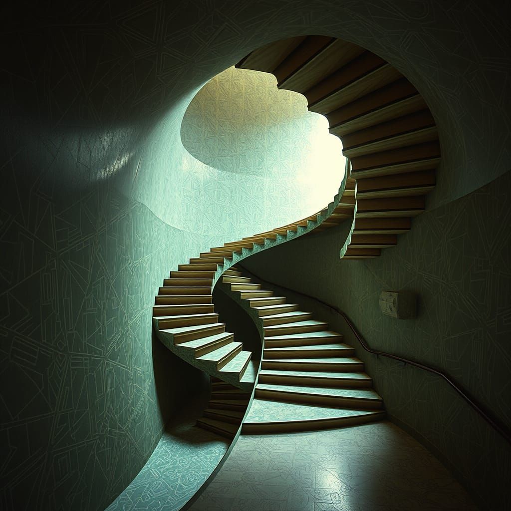 Surreal Staircase Inspired by Escher and Dali