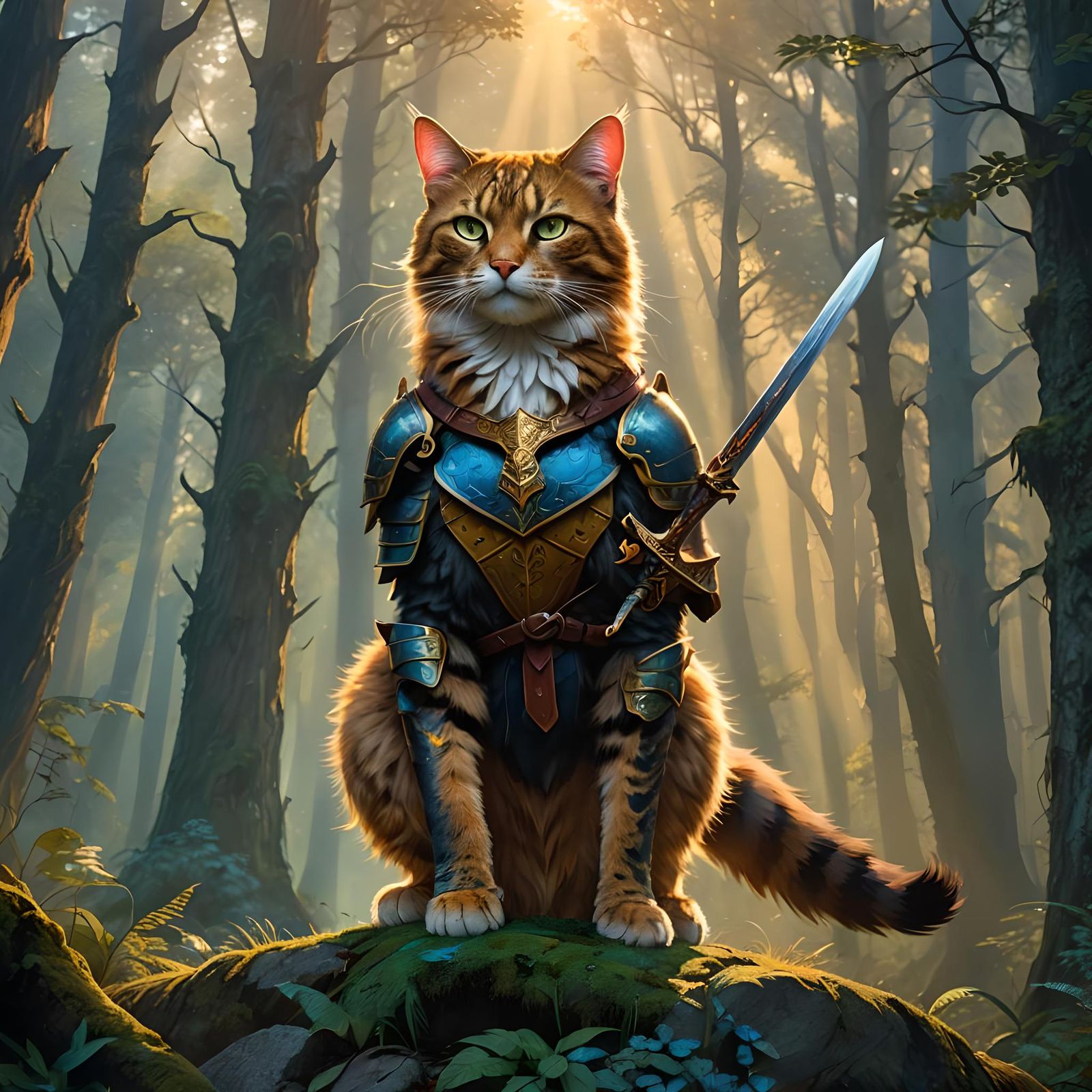 Fantasy Cats Warrior Concept Art in 8K