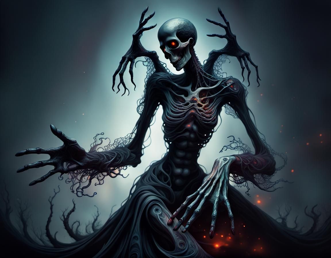 Creepy Dark Figure Reaching Out, Fantasy Art