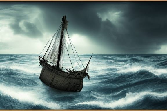 Shipwreck on Stormy Sea: A Dramatic Masterpiece