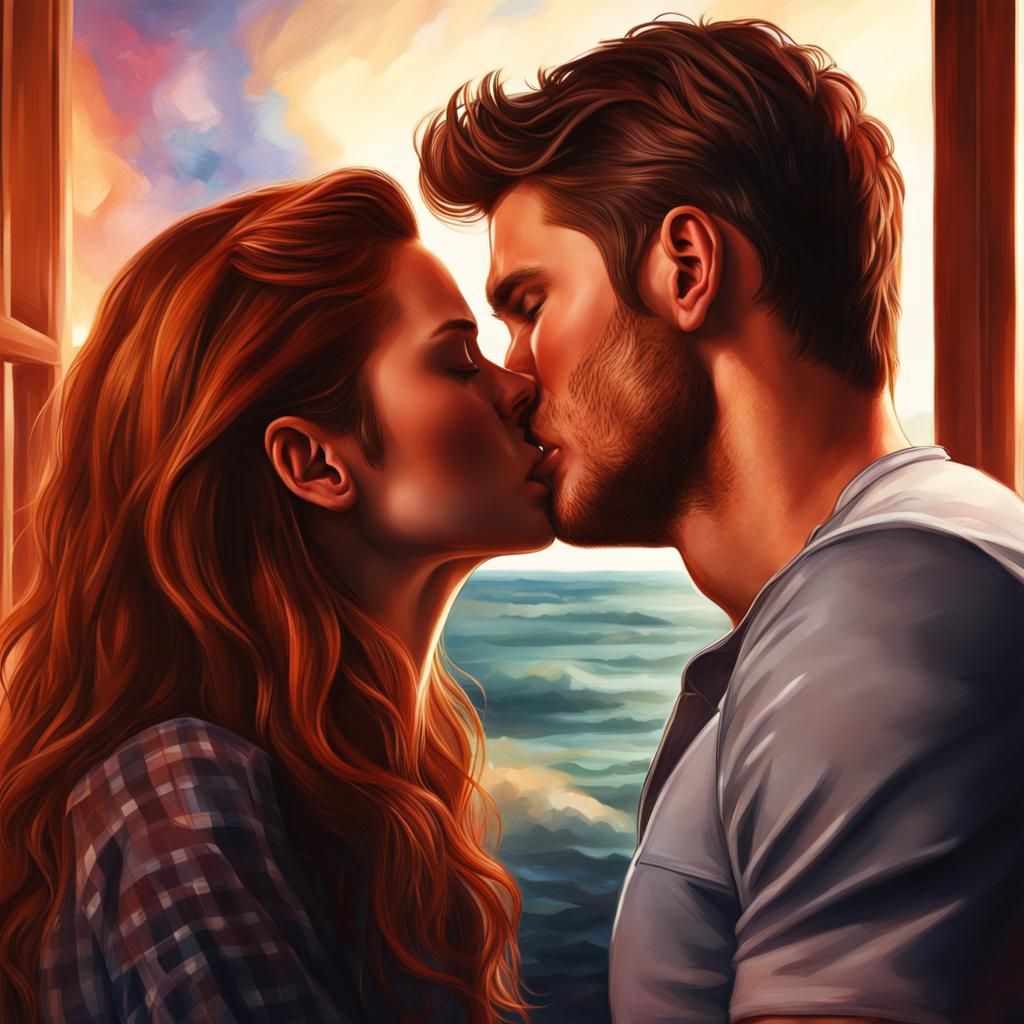 Holland Roden and Scott Eastwood Kiss: Hyperrealistic Art