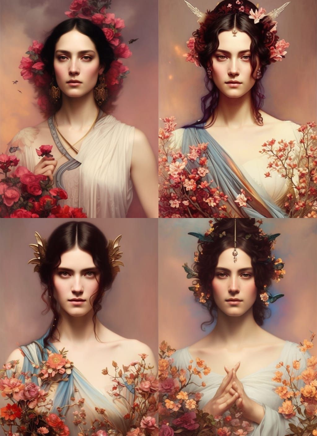 Majestic Portrait in Art Nouveau Style