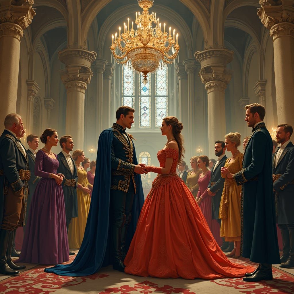 Duke and Duchess in Grand Hall, Frazetta Style