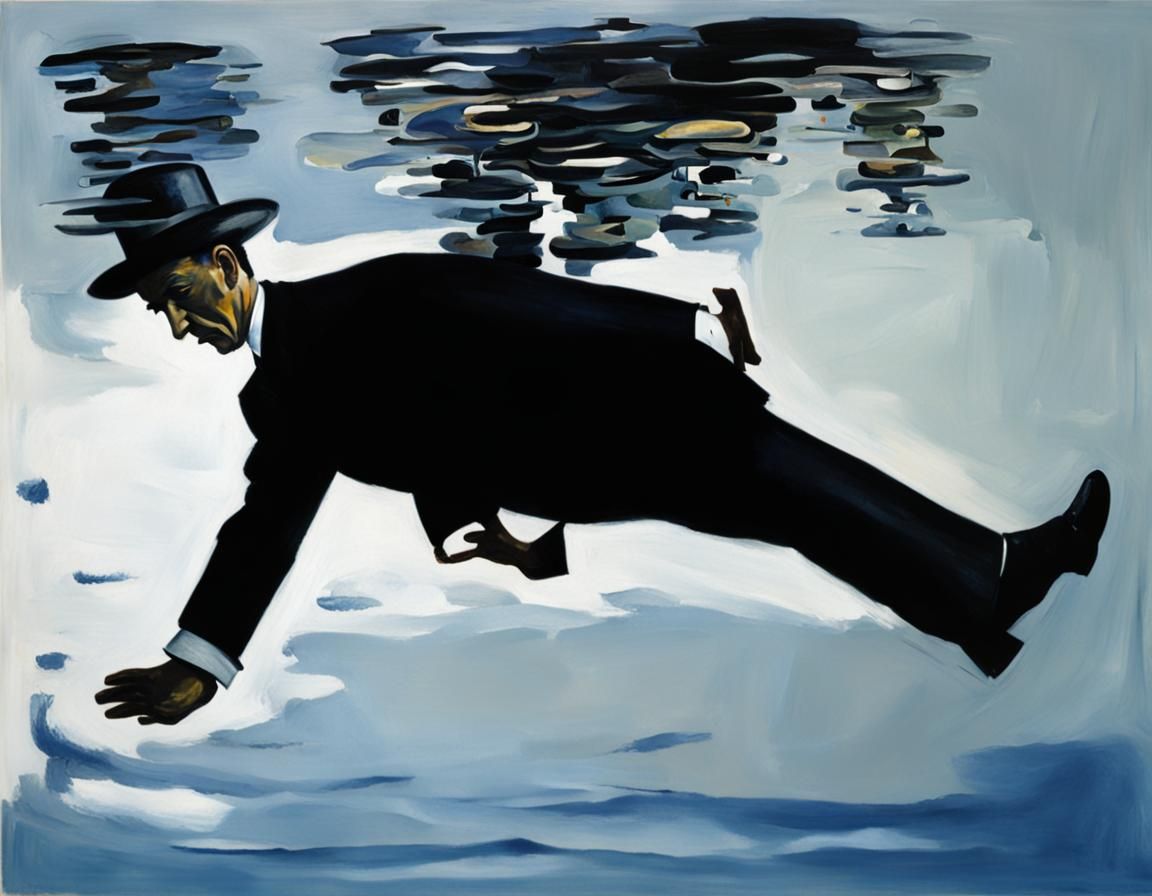 Mr. Duchamp's Reflection in Cubist Fauvist Style