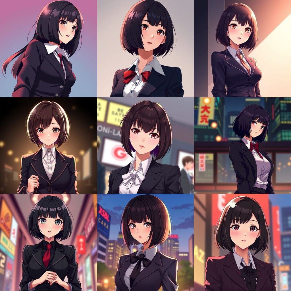 Momo Yaoyorozu in Elegant Anime Style