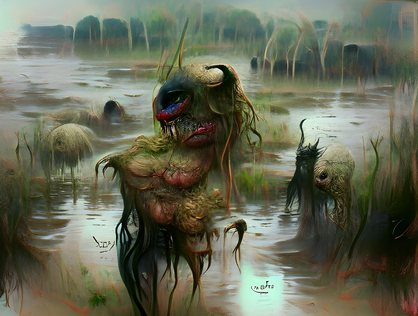 Creepy Swamp Monster Emerges from Murky Depths
