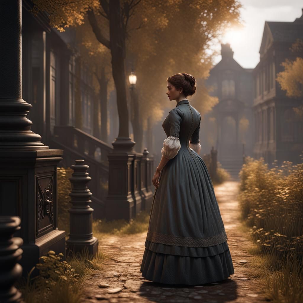 Ideal 1800s Wife in 3D Game Cinematic Style