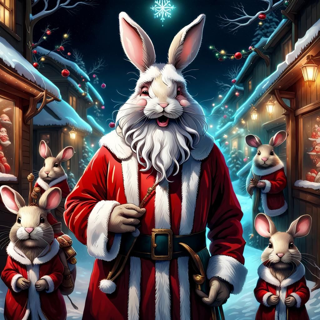 Bunny as Father Christmas in Fairycore Style