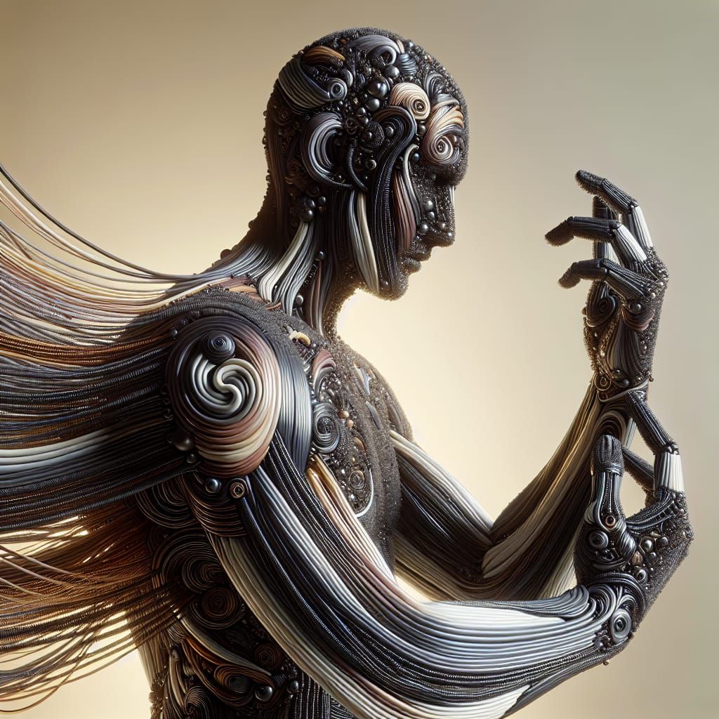 Woven Human Form in Detailed 3D Fantasy Art
