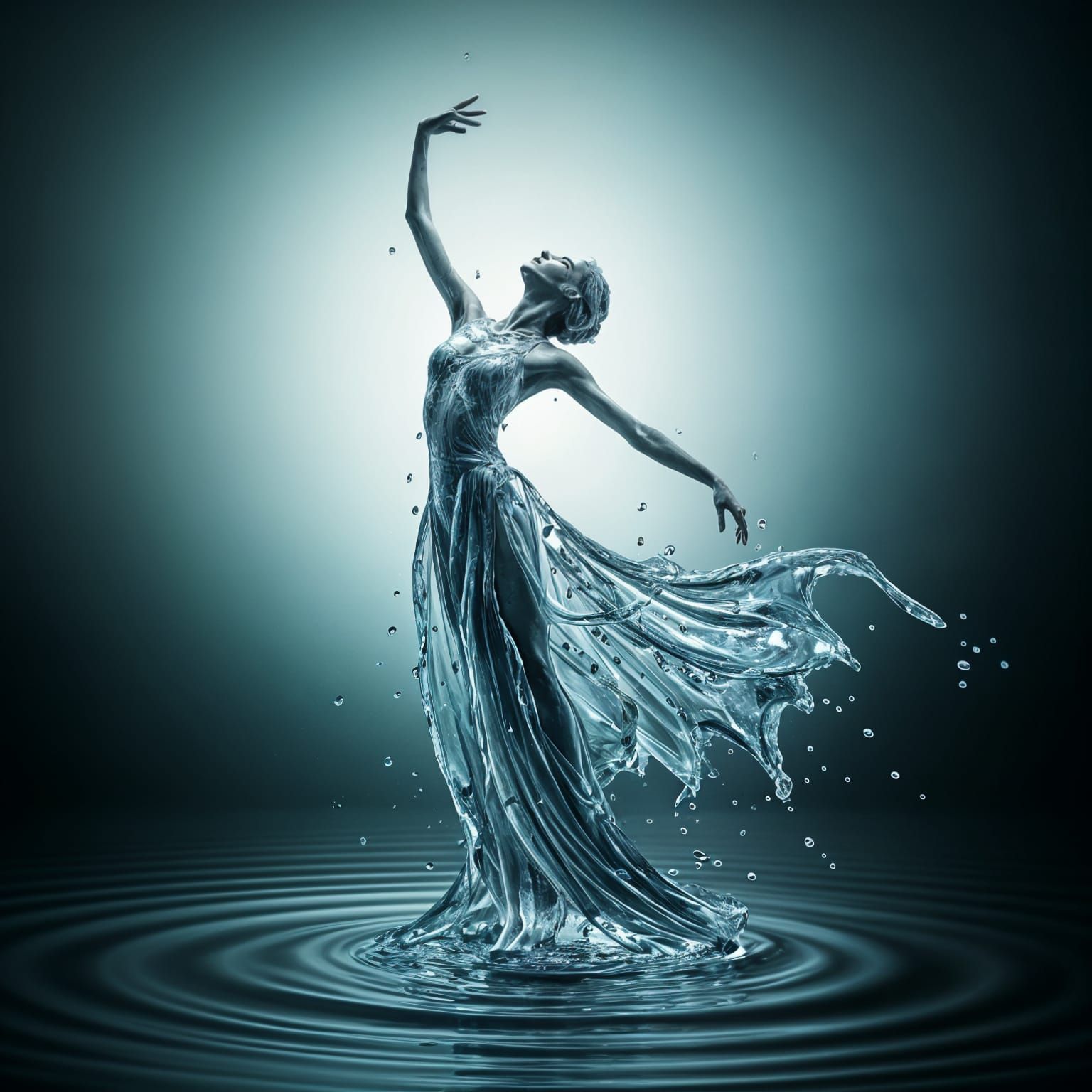 Droplet Dancer in a Splash of Color