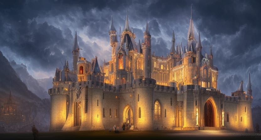 Magnificent Castle Rendered with Volumetric Lighting