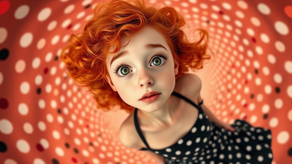 Woman in Polka Dot Vortex, High Resolution