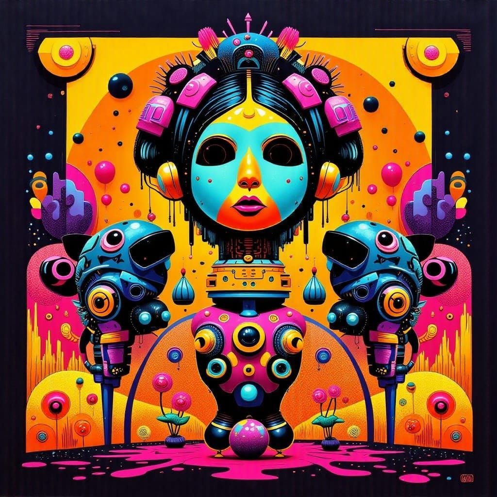 Digital Futurism in Neon Hues