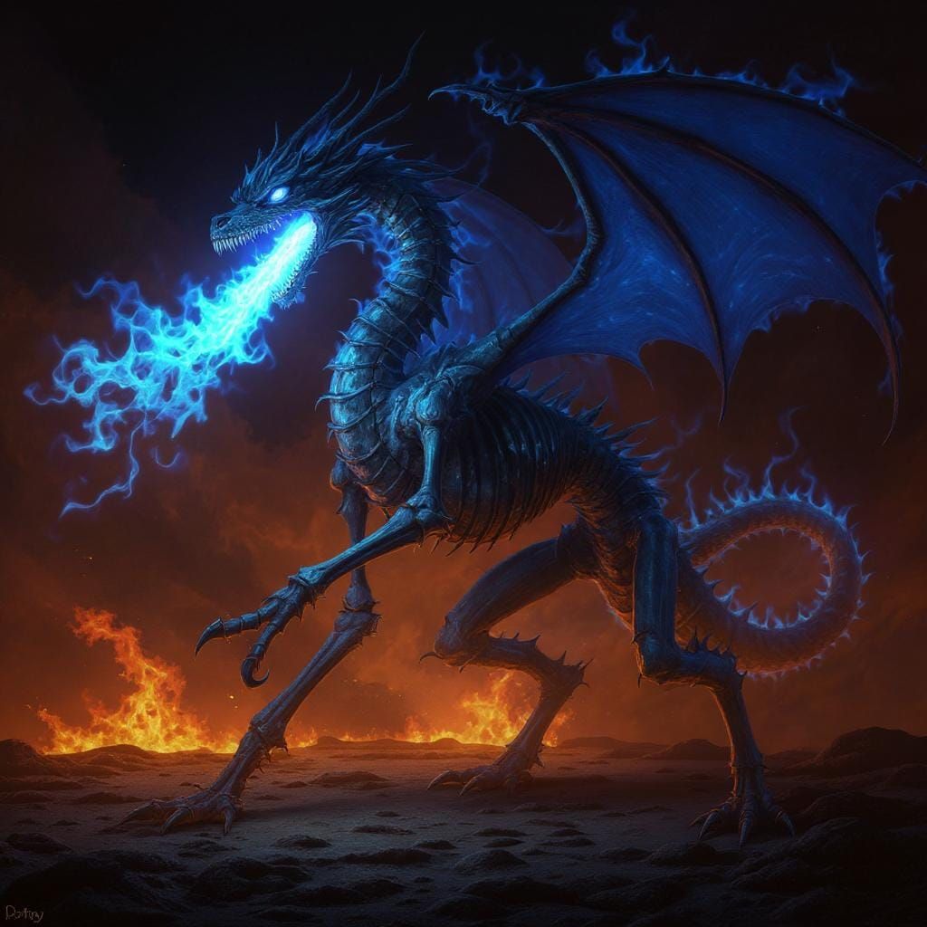 deathwing dragon from the world of warcraft in hell of arzas