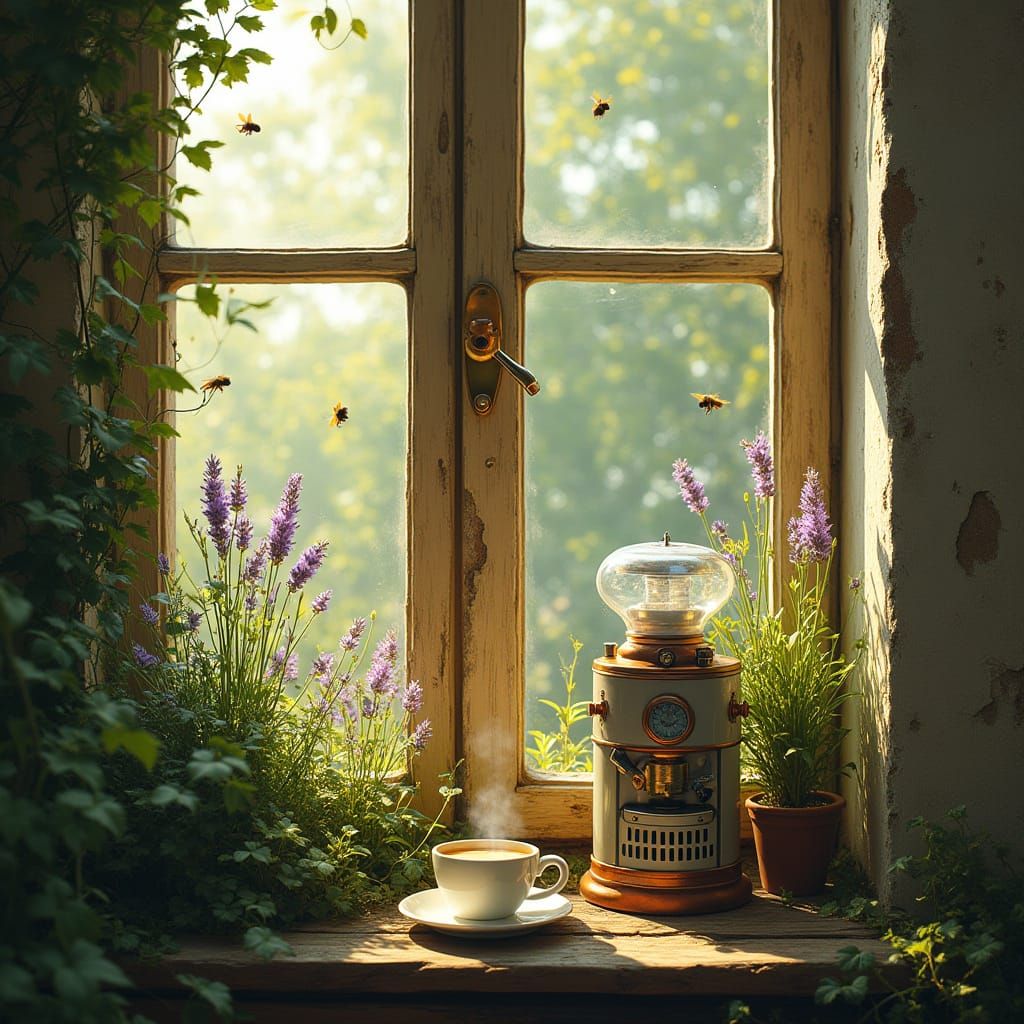 Whimsical Solarpunk Village Amidst Lush Greenery and Copper ...