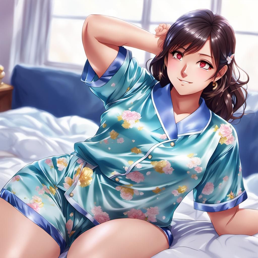 Curvy Indian Beauty in Anime Style Pajamas