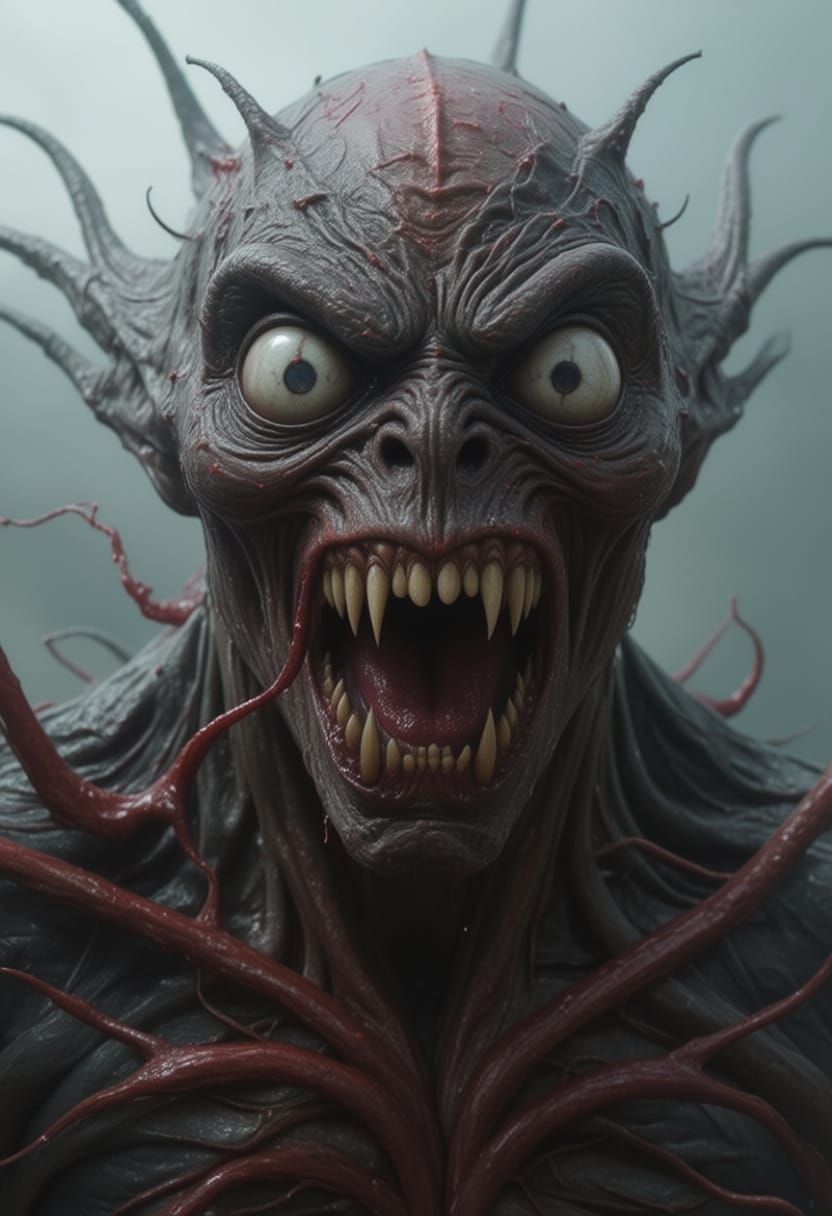 Giant Carnage Symbiote Monster Grinning Psychotically