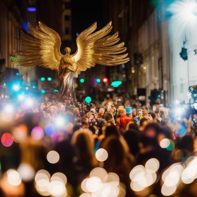 Angels Descend Upon Crowd: Professional Photography