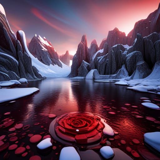Icy Rose: A Fantastical Matte Painting