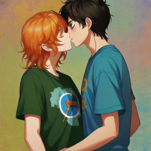 Percy Jackson and Annabeth Kissing at Camp