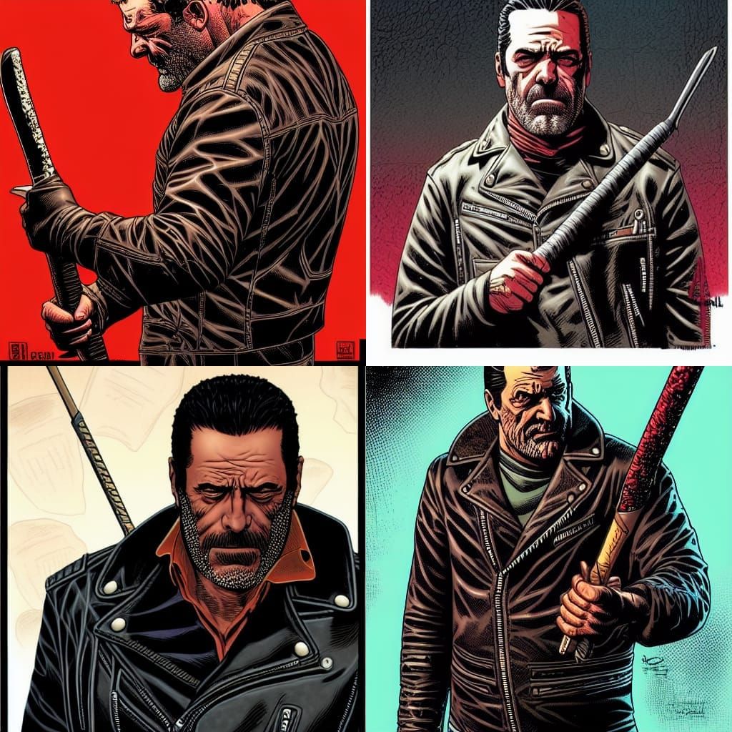 Negan Comic Book Art by Brooks and Mumford