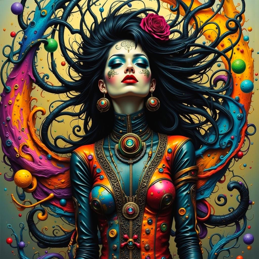 Goth Punk Goddess in Neon Flux