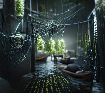 Detailed 3D Rendering of a Dark Web Concept